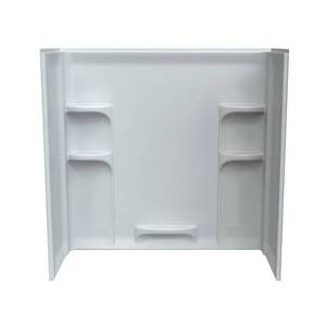 lot 453 image: American Standard Ovation 30 in. x 60 in. x 58 in. 3-piece Direct-to-Stud Tub Surround in Arctic White, 3060BW1.011.