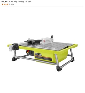 RYOBI 7 in. 4.8 Amp Tabletop Tile Saw. See Pictures