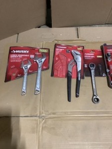 Assorted Husky Wrenches, Pliers, Inflation Tire Gun, Ratcheting Wrench Set & More See Pictures