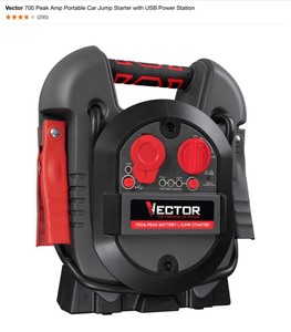 Vector 700 Peak Amp Portable Car Jump Starter with USB Power Station & 500-Watt Portable Car Power Inverter with Dual USB Ports. See Pictures