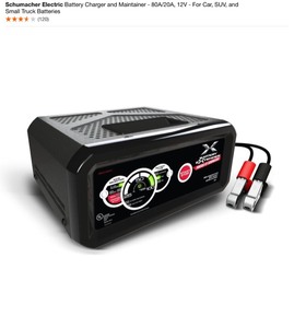 Schumacher Electric Battery Extender 8 Amp Battery ChargerMaintainer & 80A20A Battery ChargerMaintainer. See Pictures