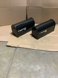 (2) Gibraltar Mailboxes Edwards Large, Steel, Post Mount Mailbox, Black. See Pictures