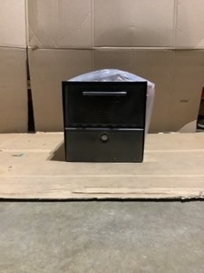 Architectural Mailboxes Oasis Eclipse Pewter Locking Parcel Mailbox with Red Flag. See Pictures
