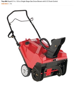 Troy-Bilt Squall 21 in. 123 cc Single-Stage Gas Snow Blower with E-Z Chute Control. See Pictures
