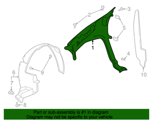 lot 773 image: NOS - Genuine GM 2002 to 2005 Buick Rendezvous Front RH Fender - Part No. 88898739 - NO SHIPPING