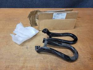 lot 891 image: NOS - Genuine GM Tow Hooks - Black - Fits 2011 to 2019 GM 150025003500 Trucks - Part No. 84072464 - No Bolt Kit included