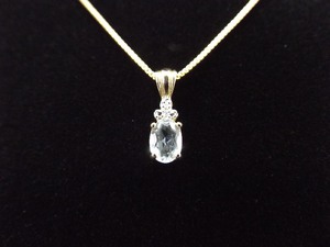 .925 Sterling Silver Diamond Accented Topaz Vermeil Pendant Necklace