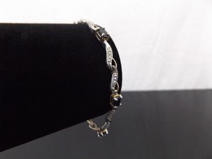 .925 Sterling Silver Diamond Accented Sapphire Crystal Infinity Bracelet