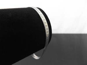 .925 Sterling Silver Etched Herringbone Bracelet