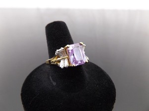 .925 Sterling Silver Amethyst Crystal Vermeil Size 8.25