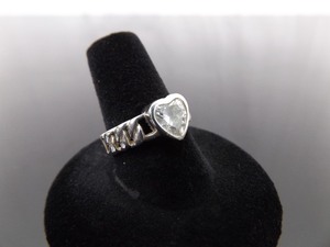 .925 Sterling Silver Zirconia Heart Ring Size 8