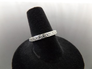 .925 Sterling Silver Zirconia Band Ring Size 8
