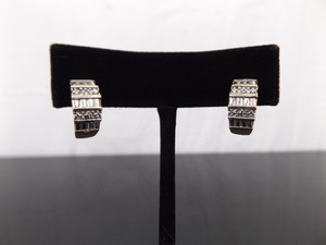 .925 Sterling Silver Diamond Accented Vermeil Hoop Post Earrings