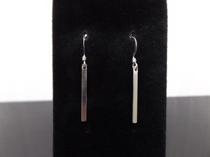 .925 Sterling Silver Bar Dangle Hook Earrings
