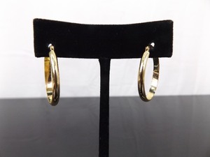 .925 Sterling Silver Vermeil Oval Hoop Hinged Latch Earrings