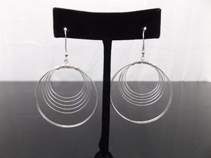 .925 Sterling Silver Wire Hoop Dangle Hook Earrings