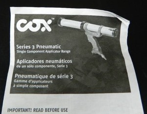 lot 3 image: COX Pneumatic Air Caulk Gun