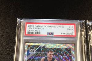 lot 20 image: 2019-20 Donruss Optic Fanatics Prizm Kevin Durant & Luka Doncic PSA 9 Lot  Lot of 2