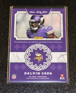 lot 52 image: 2017 Panini Squires Dalvin Cook Jersey Relic #SQ-DC Rookie Card