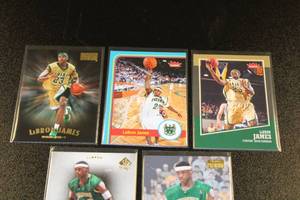 lot 62 image: 2012 & 2013 Fleer Retro Lebron James Basketball Card Lot  5 Different Cards