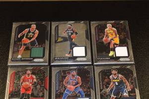 lot 78 image: 2020-21 Prizm Sensational Jersey Relic Lot  9 Cards