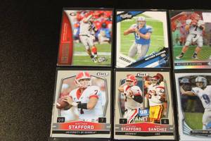 lot 83 image: Matthew Stafford Football Card Lot  16 Different Cards