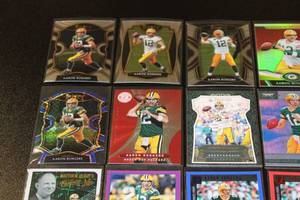 lot 9 image: Aaron Rodgers Football Card Lot  20 Different Cards