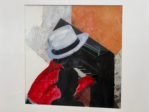 lot 50 image: Framed Original College by Melvin Smith Entitled Piano Lesson