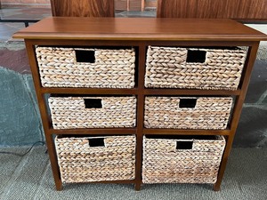 lot 26 image: Decorative Storage Cabinet with Baskets