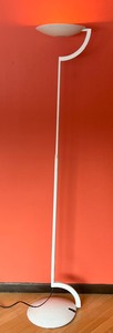 lot 15 image: Contemporary Style White Floor Lamp w Dimmer Switch
