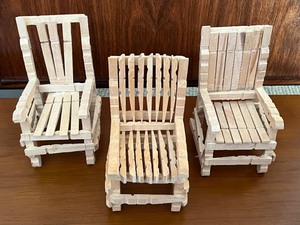lot 96 image: (3) Clothespin Chairs Created by Melvin Smith