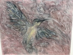lot 51 image: Large Hummingbird Painting by Joan Solomon