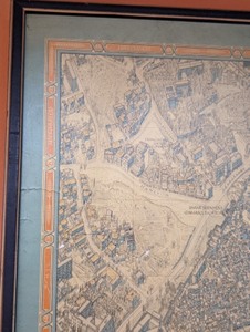 lot 83 image: Vintage Ariel View of Jerusalem Poster