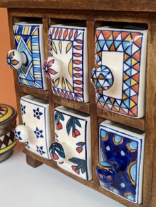 lot 110 image: Decorative Spice Cabinet and Bowl