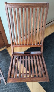lot 121 image: Three Wooden Patio Chairs
