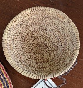 lot 153 image: Woven Bowl and Decorative Fan
