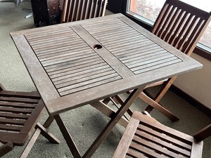 lot 234 image: Nice Wooden Table and Four Chairs Set