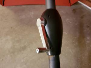lot 165 image: Like New 9 ft Deck Table Tilting Umbrella