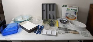 lot 55 image: Mixed Lot of Kitchen Bakeware, Silverware and More