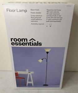 lot 27 image: Room Essentials Torchiere Floor Lamp with Task Light