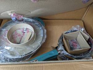 lot 30 image: Rachael Ray Classic Brights Hard Anodized Nonstick Cookware Pots and Pans Set, 15 Piece - Agave Blue