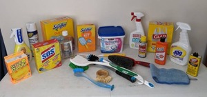 lot 88 image: Cleaning Supplies Scrub Daddy, Mr. Clean, Swiffer, S.O.S, Brushes, and So Much More
