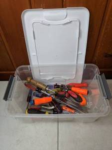 lot 192 image: Lot of Chisels, Screwdrivers, Hammer and More