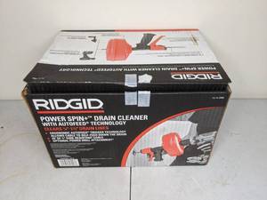 lot 165 image: RIDGID Power spin Drain cleaner with Autofeed Technology