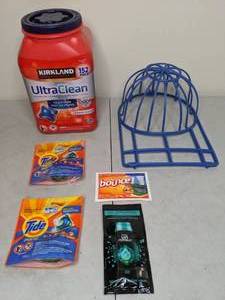 lot 177 image: Laundry Lot Detergent, Softener, Ball Cap Holder