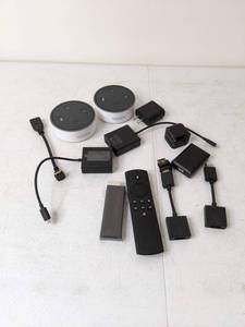lot 224 image: Set of (2) Amazon Echo Dot (2nd Gen) and Amazon Fire TV Stick.