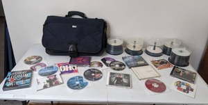 lot 266 image: Solo Expandable Tote Bag and Dvd Collection Blanks, Movies, Music, Etc.