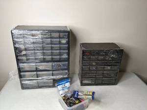 lot 254 image: Two Plastic Parts Cabinets with MISC bits