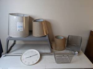 lot 260 image: Home Decor Tray, Clock, Storage and More