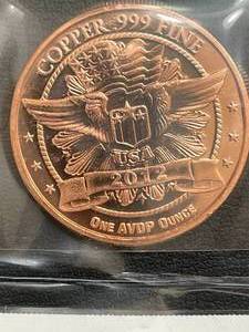 lot 21 image: 1 Ounce .999 Fine Copper Round
